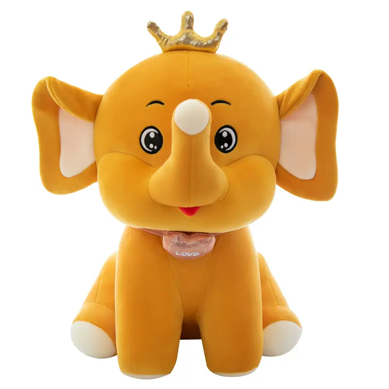 China Hersteller Eco Recycled Baby Custom New Elephant Plüsch tier Spielzeug Soft Crown Plüsch Elephant Kinder Großhandel Spielzeug
