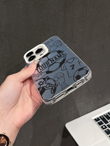 <span class=keywords><strong>Coque</strong></span> de protection antichoc en TPU personnalisable <span class=keywords><strong>avec</strong></span> nom et numéro, motif football doodle, peinture UV, argent réfléchissant pour - Product Image 5