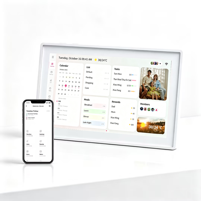 10.1 Inch Smart Digital Calendar WiFi App Control Photo/Video Playback (MP4/MP3) Plastic Day Clock for Elder Dementia Care Gift