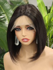 FH 13x1 T Lace Frontal Human Hair Straight Bob <b>Wigs</b> 8-16 inch Middile Part Human Hair Bob <b>Wig</b> - Product Image 2