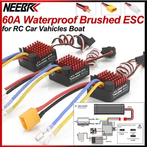 NEEBRC 60A Imperméable Brossé ESC 3 Modes Intégré AJL6860-RTR T/XT60/<span class=keywords><strong>Tamiya</strong></span> 2-3S RC Car Crawler Boat Tank 540/550/750 Motor Toy - Product Image 2