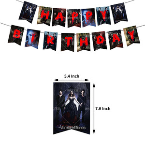 Set de Decoración para Fiesta de Cumpleaños con Temática de la Película The Vampire Diaries, Pancartas Sangrientas Horribles, Globos, Adornos para Pasteles, Artículos para Eventos - Product Image 2
