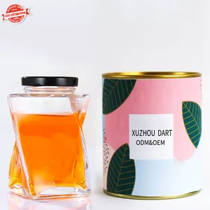 Unique Design 380ml 12oz Honey Jar Glass With Lid Creative Unique Honey Jars Glass Food Container Jar Wholesale