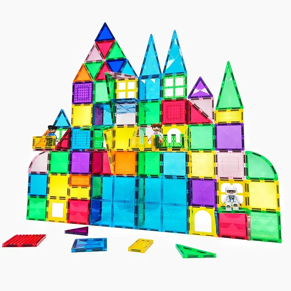 Educational Toys 124PCS Magnet Building Block Sets Construction Magnetic Building Blocks For Kids