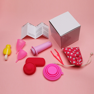 Hot selling reusable copa menstrual cup set packaging storage box 100% medical grade silicone disc for woman period wholesale