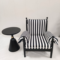 Fauteuil détachable et lavable, moderne, rouge et noir, style français, haut de gamme, pour salon, balcon, chaise de loisirs, confortable, durable, en bois massif