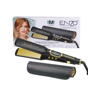 ENZO Preço de Fábrica Marca Custom Titanium LCD Display Digital Flat Iron Rápido Elétrico Salão de Cabelo Alisador Profissional