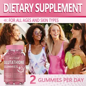 BIYODE Glutathione Liposomal Hydrolyzed Collagen Wholesale Custom L-glutathione Skin Whitening Dietary Supplement Gummies