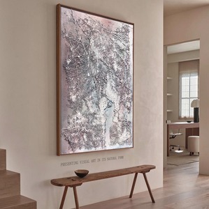 2025 Bán Buôn Tùy Chỉnh Tường Trừu Tượng Nghệ Thuật Wabi Sabi Khách Sạn Tường Nghệ Thuật 100% Handmade 3D Kết Cấu Thạch Cao Sơn - Product Image 1