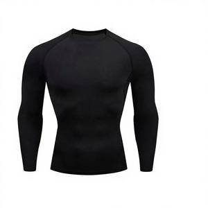 Camiseta Deportiva Casual para Hombre, Precio de Fábrica, Camiseta Deportiva para Deportes Acuáticos, Camiseta de Compresión de Manga Corta, Tejido de Seda Sólido - Product Image 1