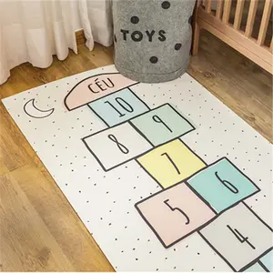 Hot Sale Digital Kreatif Plush Mainan Karpet Super Lembut Hopscotch Permainan Karpet Non-Slip Tikar Bermain untuk Anak