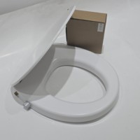 Siège de toilette bidet surélevé de type O, double buse et réglage de la pression de l'eau par bouton