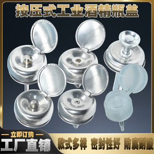 Stainless Steel Push <b>Button</b> Bottle Caps Anti-Spray Chemical Bottles Closure 8987 - Product Image 3