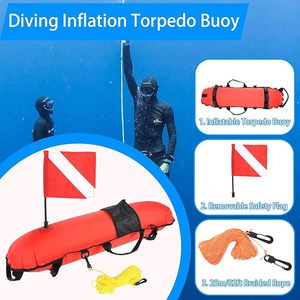 Boa Gonfiabile a Forma di Torpedo <span class=keywords><strong>per</strong></span> Immersioni Subacquee con Bandiera, Utilizzata <span class=keywords><strong>per</strong></span> <span class=keywords><strong>Pesca</strong></span> con <span class=keywords><strong>Arpione</strong></span>, Apnea, Snorkeling - Product Image 4