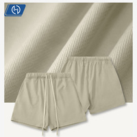 Pantalones Cortos de Felpa de 425GSM, Ajuste Holgado, Estilo Urbano, para Hombre, Largos hasta la Rodilla, Básicos, Lisos, al por Mayor