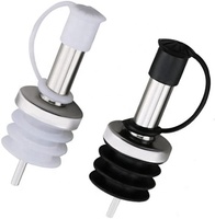 Verseur de bouteille de liqueur, verseur de vin à bec droit en acier inoxydable à débit libre avec bouchon anti-poussière, distributeur de spiritueux pour huile d'olive