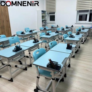 Conjunto de Silla y Escritorio Escolar Ergonómico de Plástico PE y Metal con Altura Ajustable, Suministro de Fábrica, Muebles Modernos para Estudiantes - Product Image 6