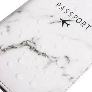 Funda impermeable <span class=keywords><strong>de</strong></span> cuero pu con bloqueo rfid para pasaporte, funda <span class=keywords><strong>de</strong></span> viaje con canicas blancas, resistente al agua - Product Image 6