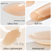 Couvre-mamelon en silicone imperméable à l'eau soutien-gorge adhésif réutilisable confortable rehausseur de sein pétales semi-circulaires push-up pour