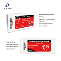 Bohang 2.66 pouces étiquettes de prix numériques wifi nfc esl e-ink papier code à barres étiquette de prix électronique étiquette d'étagère électronique