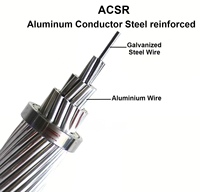 Cable ACSR Shenguan, Cable de Acero Reforzado con Aluminio, 50 mm, Cobre Desnudo para Aplicaciones en Centrales Eléctricas, Cable de Acero ACSR