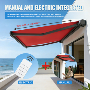 Pérgola <span class=keywords><strong>de</strong></span> Aluminio para Exteriores, <span class=keywords><strong>Toldo</strong></span> Retráctil Motorizado con Control Remoto para Balcón y Cubierta contra Lluvia, Certificación CE OEKO TEX 100 - Product Image 6