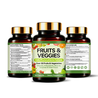 Capsules de fruits et légumes, complexe de caroténoïdes avec extraits végétaux pour le soutien quotidien de la santé, complément alimentaire, étiquette privée OEM