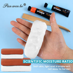 Panwenbo 250g/500g Sculpture sans séchage Argile de poterie Argile <span class=keywords><strong>à</strong></span> <span class=keywords><strong>modeler</strong></span> sèche <span class=keywords><strong>à</strong></span> <span class=keywords><strong>l</strong></span>'<span class=keywords><strong>air</strong></span> pour les projets d'art et d'artisanat - Product Image 3