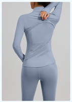 Ensemble deux pièces pour femmes, taille plus, veste et legging imperméables à carreaux, extensibles dans quatre directions, pour la course à pied et le fitness, haute élasticité