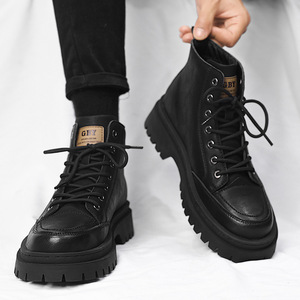 M1088 Nuovi Stivali Autunnali da Uomo in Vera Pelle Impermeabili, Scarpe Sportive a Taglio Medio, Stile Retrò Britannico per Escursionismo e Lavoro - Product Image 2