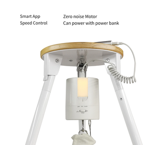 Cuna Eléctrica Portátil para Bebé con Soporte de Trípode, Control por Aplicación, 100% Algodón, Columpio Automático para Bebés de 0 a 18 Meses - Product Image 4