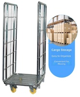 Chariot pliable en acier grillagé robuste pour entrepôt, idéal pour la manutention dans les centres de distribution
