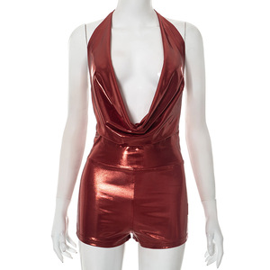 583 Nuevo Mono de Mujer con Cuello Oscilante y Tirantes en la Espalda, Estilo Tit, con Lámina Metálica - Product Image 5
