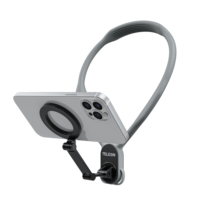 Support de téléphone magnétique en silicone pour le cou, support de téléphone portable à porter autour du cou pour vlog POV, mains libres, pour l'enregistrement vidéo et la diffusion en direct
