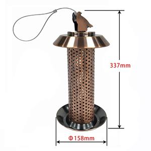 애완 동물 및 조류를위한 야외 뒤뜰 교수형 야생 견과류를위한 공장 직접 클래식 실린더 구리 도금 금속 튜브 조류 피더 - Product Image 2