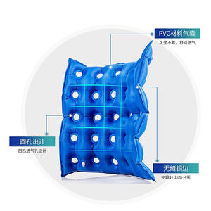 เบาะรองนั่งพีวีซีแบบเป่าลมทรงสี่เหลี่ยมสีทึบสำหรับผู้สูงอายุใช้ในสำนักงานพร้อมช่องลมและรูระบายอากาศ - Product Image 1