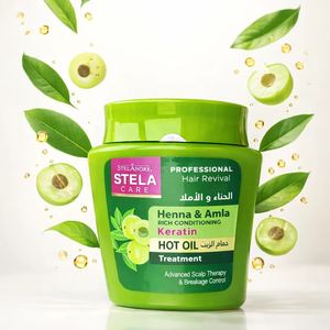 Acondicionador Capilar de Henna y Amla, Crema de Tratamiento con Aceite Caliente, 500 ml x 24 Frascos, Cuidado Herbal Natural, Suaviza, da Brillo y Nutre el Cabello - Product Image 1
