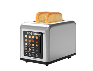 <span class=keywords><strong>Grille</strong></span>-<span class=keywords><strong>pain</strong></span> OEM à écran tactile 2 <span class=keywords><strong>tranches</strong></span> avec affichage coloré <span class=keywords><strong>Grille</strong></span>-<span class=keywords><strong>pain</strong></span> numérique en acier inoxydable avec bagel, muffins et gaufres - Product Image 2