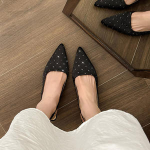 Tacchi alti a punta 2025 la primavera e l'estate nuove scarpe monostrato con tacco a spillo piccole scarpe monostrato da donna sandali con fibbia di strass <span class=keywords><strong>Tre</strong></span> - Product Image 6