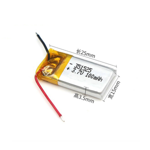 بطارية ليثيوم بوليمر 351525 قابلة لإعادة الشحن 3.7 فولت 100 مللي أمبير في الساعة - Product Image 3