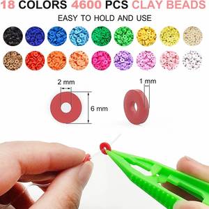 Perles en argile souple de style bohème calibre 26 pour DIY, accessoires pour bracelet, perles espacées et en vrac, ensemble de perles en plastique - Product Image 2