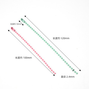 Chaînes à perles métalliques colorées sur mesure, rondes, en fer, peintes au four, pour la fabrication de bijoux, longueur 10 mm, 50 cm - Product Image 2