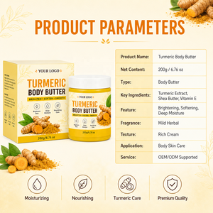 Burro Corpo Naturale Biologico alla Curcuma OEM/ODM per Idratazione, Sbiancamento e Schiarimento del Viso e del Corpo per Donne, Adatto a Tutti i Tipi di Pelle - Product Image 2