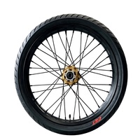Kit Roda Supermoto 17 Inci CNC Aluminium dengan Ban Balap Jalanan untuk Sur-Ron Light Bee X LBX Set Pengganti Performa Tinggi