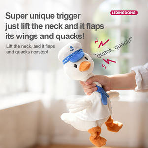 Juguetes de Peluche Electrónicos Interactivos, Animales de Peluche <span class=keywords><strong>Kawaii</strong></span> que Hablan y Reproducen Música, Pato Caminante con 5 Atuendos Opcionales - Product Image 2