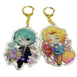 Porte-clés en acrylique avec impression promotionnelle de cadeau de dessin animé porte-clés holographiques anime breloques en acrylique avec logo personnalisé - Product Image 4