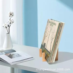 Wooden <b>Record</b> Display Rack Solid Wood Vinyl Storage Desktop <b>Stand</b> For Books Photo Frames Natural Color Rectangle Shape - Product Image 2