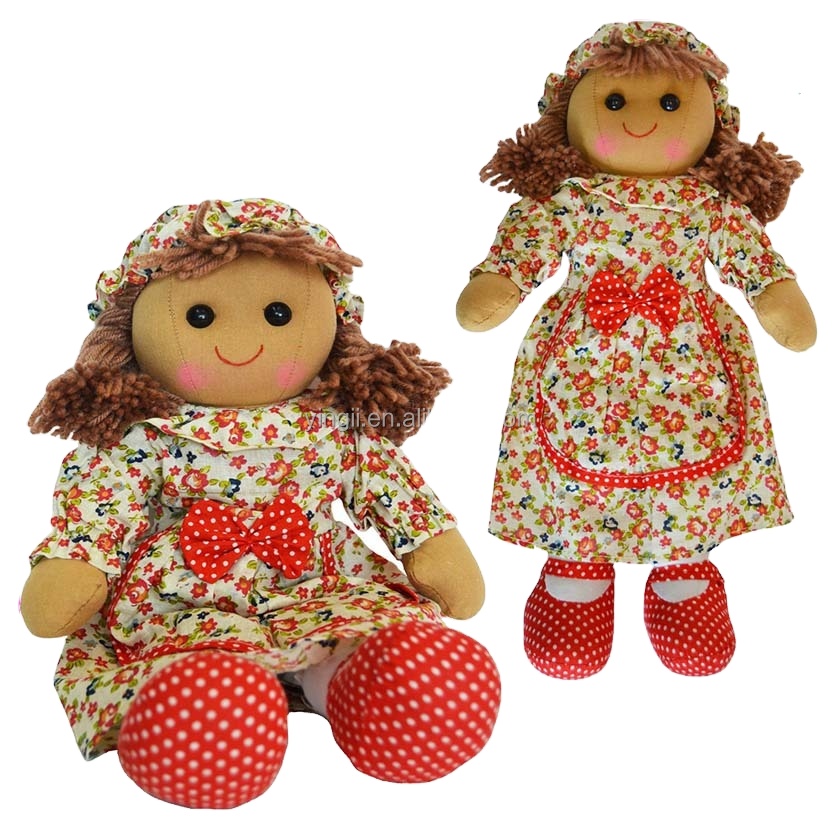 A889 новая тряпичная кукла для девочки, винтажное Цветочное платье, мягкая красивая кукла с шляпкой