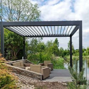 Pérgola eléctrica impermeable <span class=keywords><strong>para</strong></span> exteriores, hoja de persiana <span class=keywords><strong>para</strong></span> techo, con Motor IP65 - Product Image 1