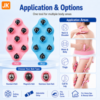Masseur corporel Jinke à 7 billes, gant de massage des méridiens, rouleau de massage profond pour la relaxation musculaire, portable 360° pour les jambes, les cuisses, la taille